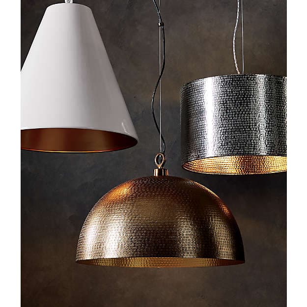 Подвесной светильник Crate and Barrel Rodan Hammered Metal Drum Pendant Crate and Barrel