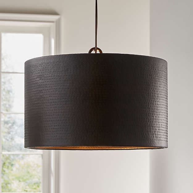 Подвесной светильник Crate and Barrel Rodan Hammered Metal Drum Pendant Crate and Barrel