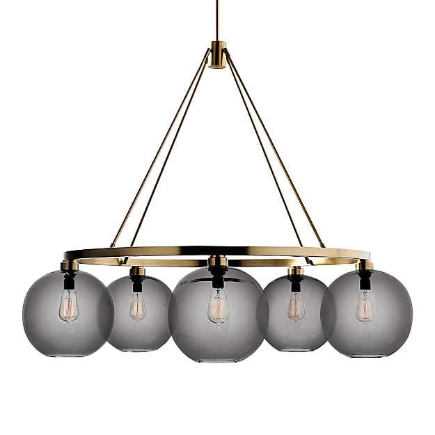Люстра Crate and Barrel Solitaire Gray Glass and Brass Chandelier