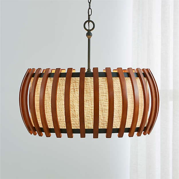 Подвесной светильник Crate and Barrel Kennedy Wood Drum Pendant Light Crate and Barrel