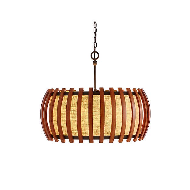 Подвесной светильник Crate and Barrel Kennedy Wood Drum Pendant Light Crate and Barrel