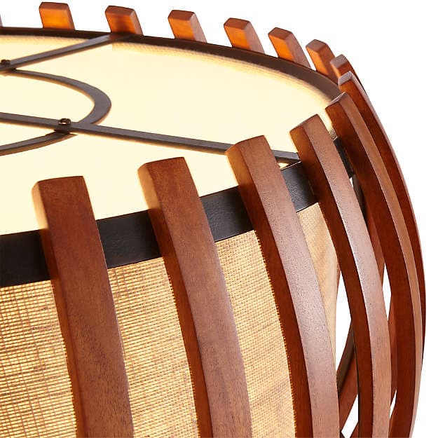 Подвесной светильник Crate and Barrel Kennedy Wood Drum Pendant Light Crate and Barrel