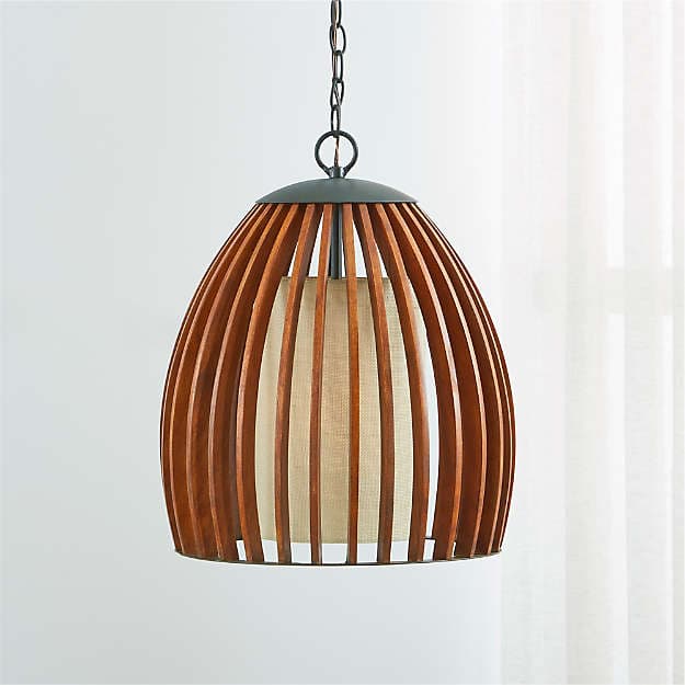 Подвесной светильник Crate and Barrel Kennedy Wood Pendant Light Crate and Barrel