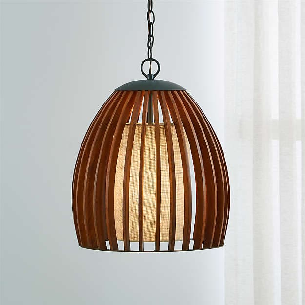 Подвесной светильник Crate and Barrel Kennedy Wood Pendant Light Crate and Barrel