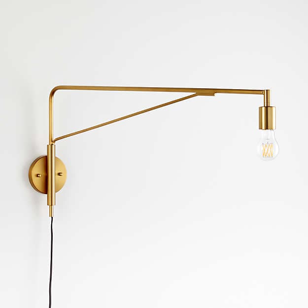 Настенный светильник Crate and Barrel Nors Antique Brass Wall Sconce Crate and Barrel