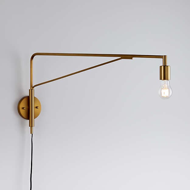 Настенный светильник Crate and Barrel Nors Antique Brass Wall Sconce Crate and Barrel