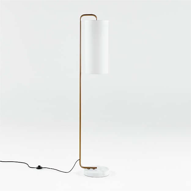 Торшер Crate and Barrel Oralee Glass Cylinder Floor Lamp — фото 2