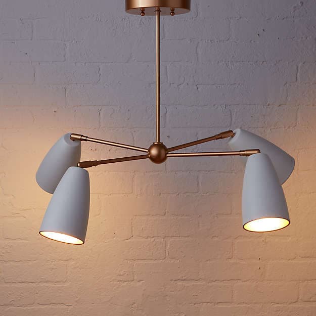 Подвесной светильник Crate and Barrel Spotlight White and Gold Pendant Crate and Barrel