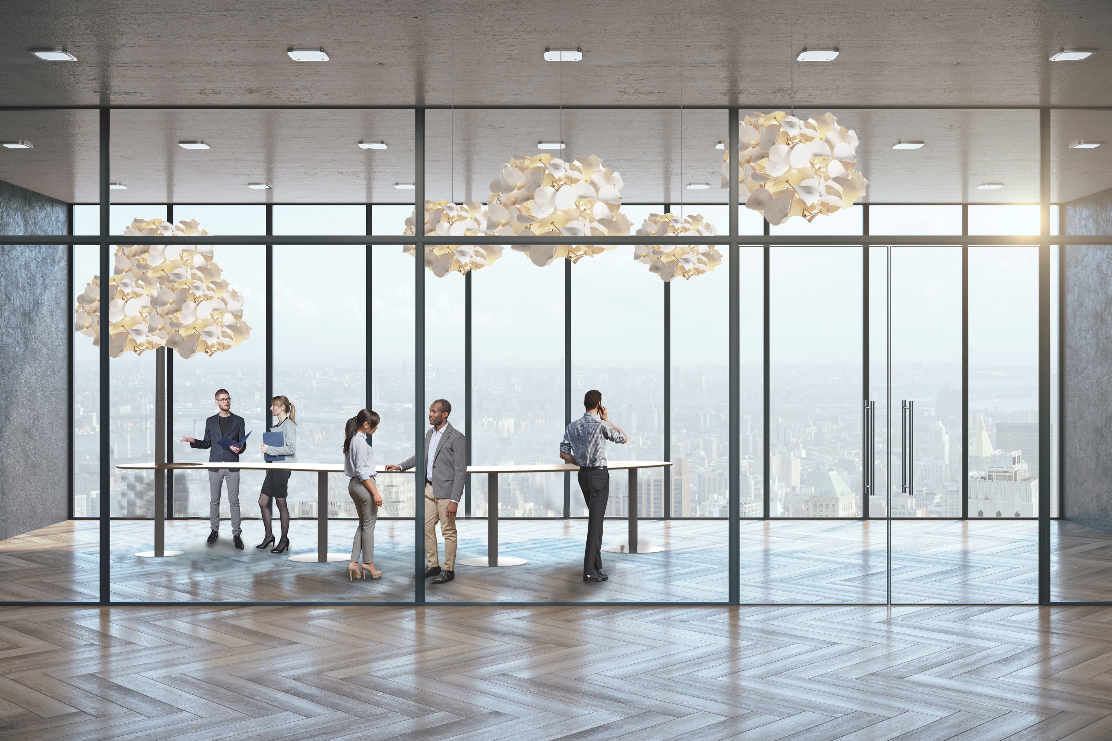 Напольный светильник Green Furniture Concept Leaf Lamp Metal Tree M w Table Green Furniture Concept