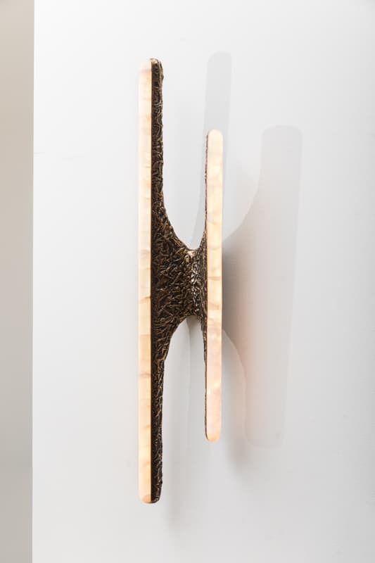 Настенный светильник Markus Haase Sculptural Sconce in Textured Bronze and Onyx Markus Haase