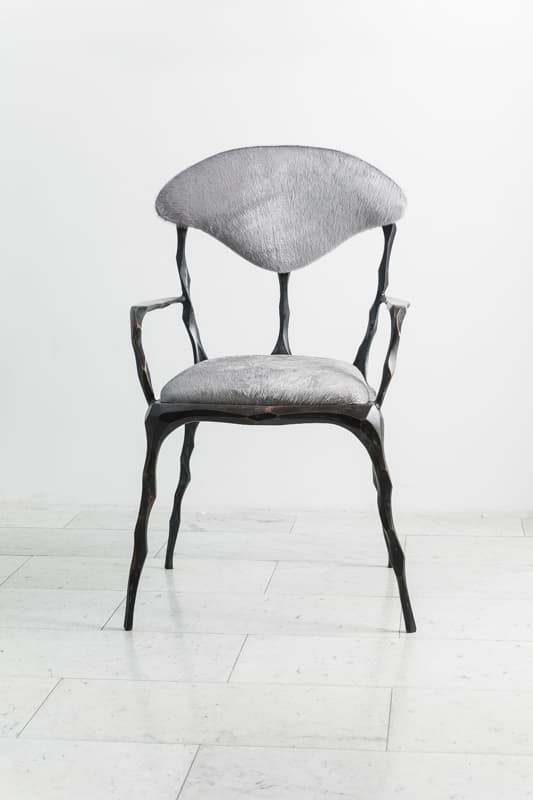 Стул с подлокотниками Markus Haase Faceted Bronze Patina Dining Chair with Arms