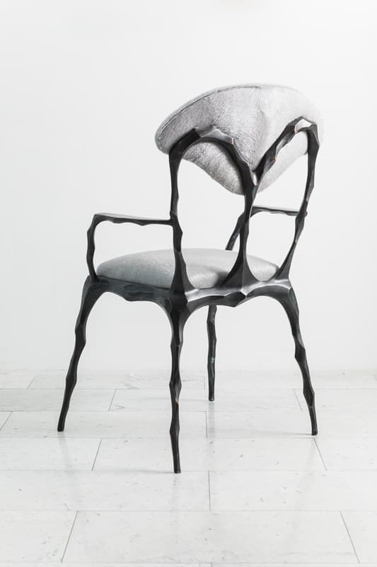 Стул с подлокотниками Markus Haase Faceted Bronze Patina Dining Chair with Arms