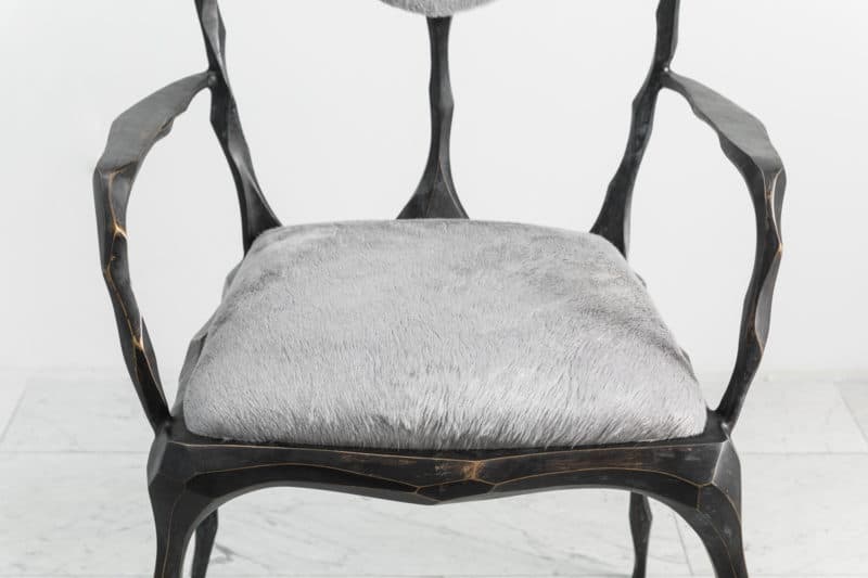 Стул с подлокотниками Markus Haase Faceted Bronze Patina Dining Chair with Arms