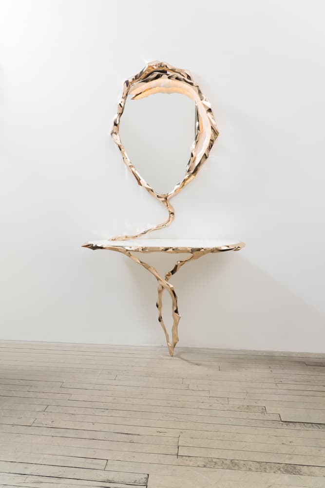 Консоль с зеркалом Markus Haase Bronze and Marble Console with Bronze Mirror