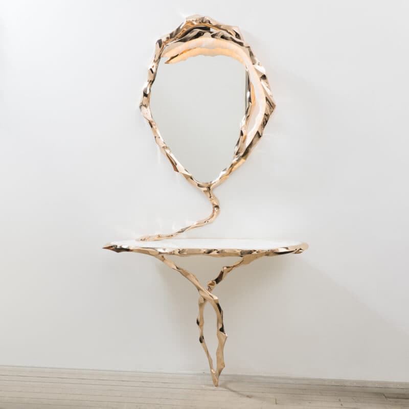 Консоль с зеркалом Markus Haase Bronze and Marble Console with Bronze Mirror