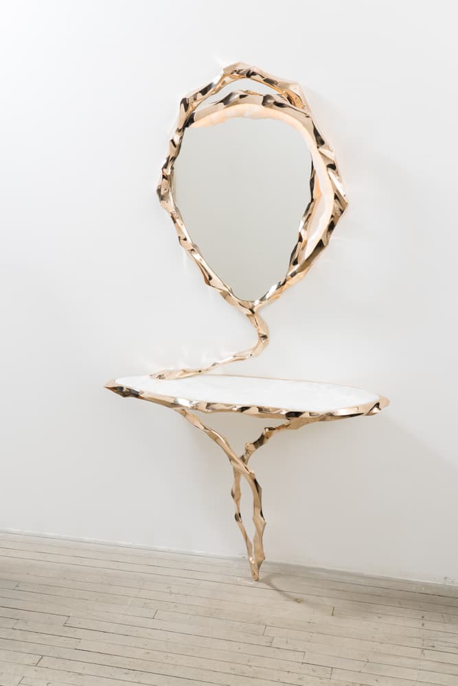 Консоль с зеркалом Markus Haase Bronze and Marble Console with Bronze Mirror