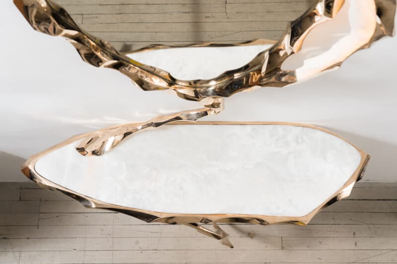Консоль с зеркалом Markus Haase Bronze and Marble Console with Bronze Mirror