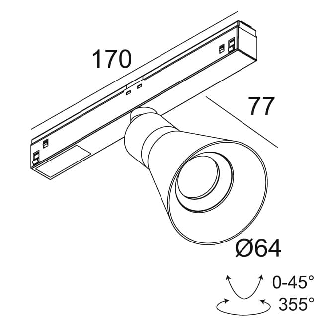Трековый светильник Delta Light M26L/M35R - PION 92725 DIM5 Delta Light
