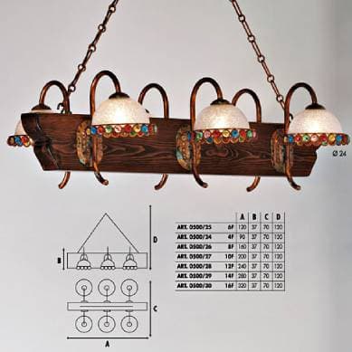 Подвесной светильник  Longobard 0500/17 4F — фото 2