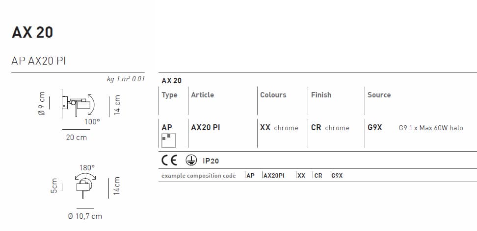 Потолочный светильник Axo Light AP AX20 PI Axo light — фото 2