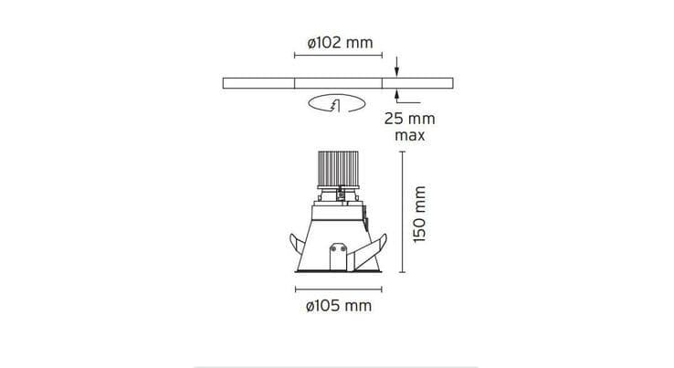 Встраиваемый в потолок светильник Flos Architectural EASY KAP Ø 105 FIXED — фото 2