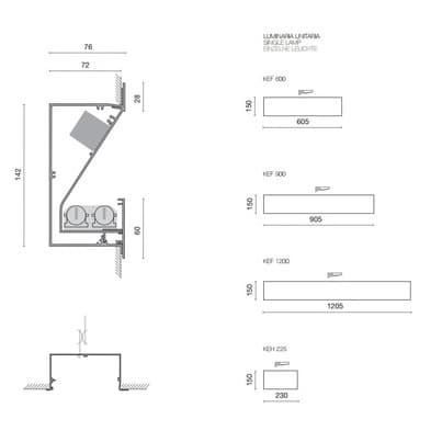 Встраиваемый в потолок светильник B-lux K.SYSTEM KEF 1200 B-lux