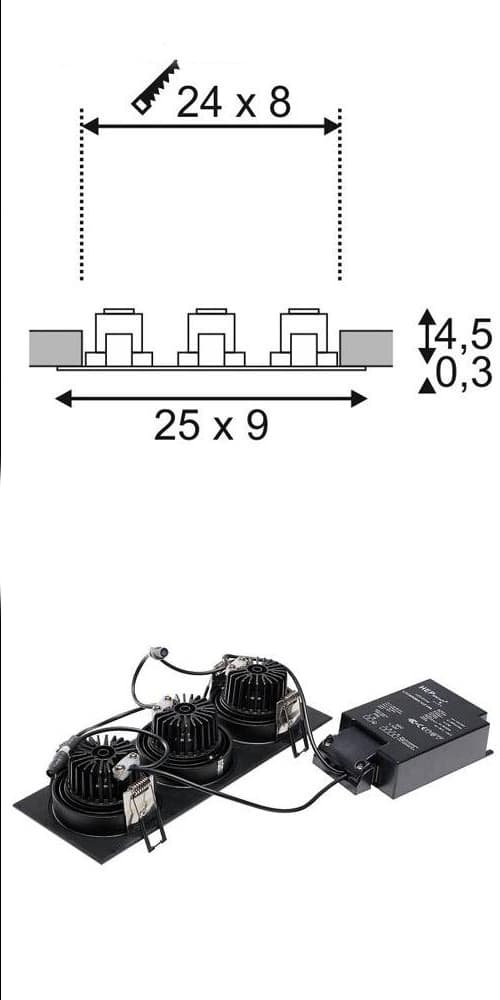 NEW TRIA 3 SET recessed fitting SLV