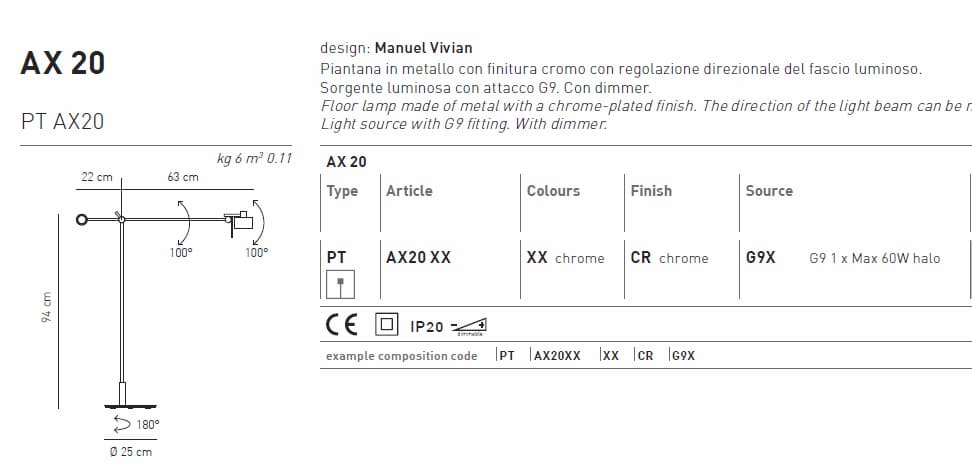 Напольный светильник Axo Light AX 20 PT AX20 Axo light