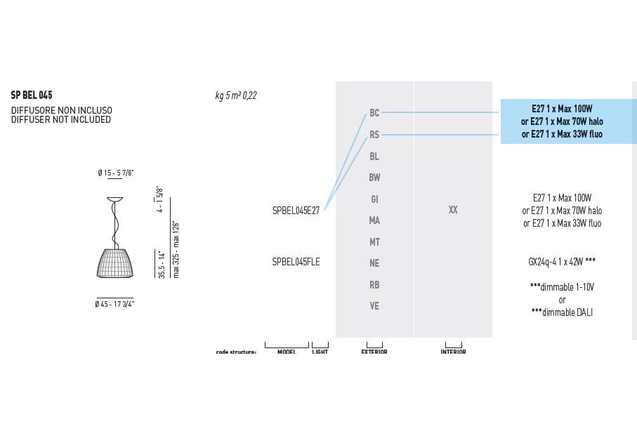 Подвесной светильник Axo Light (Lightecture) Bell SPBEL045E27 — фото 5