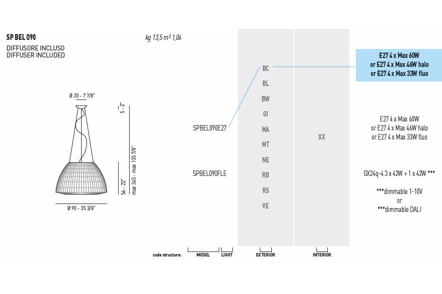 Подвесной светильник Axo Light (Lightecture) Bell SPBEL090FLE — фото 4