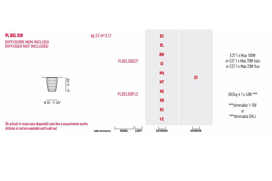 Потолочный светильник Axo Light (Lightecture) Bell PLBEL030E27 Axo Light (Lightecture)