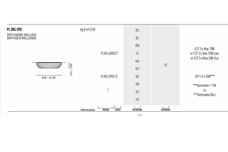Потолочный светильник Axo Light (Lightecture) Bell PLBEL090E27 Axo Light (Lightecture)