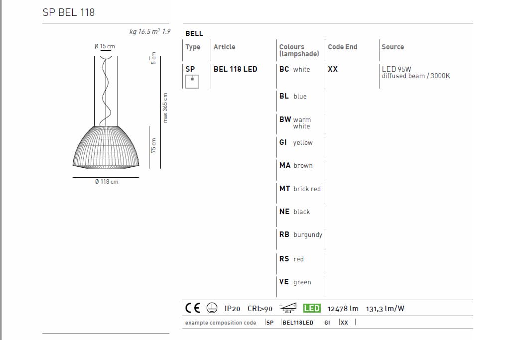 Подвесной светильник Axo Light (Lightecture) Bell SPBEL118LED Axo Light (Lightecture)