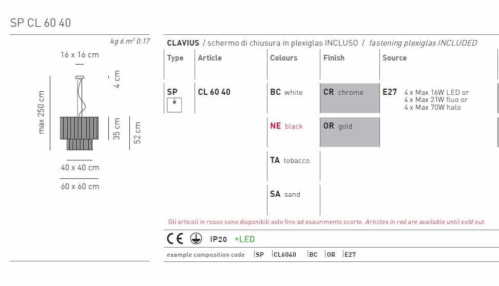 Подвесной светильник Axo Light Clavius SPCL6040 — фото 2