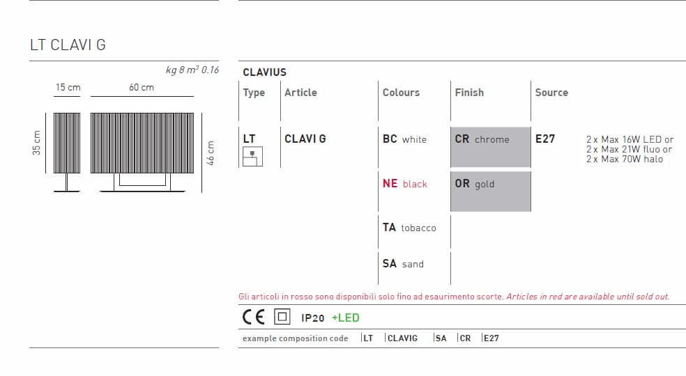 Настольная лампа Axo Light Clavius LTCLAVIG Axo light
