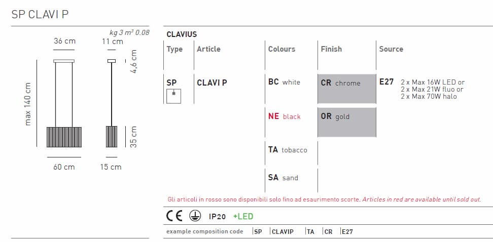 Подвесной светильник Axo Light Clavius SP CLAVI P Axo light