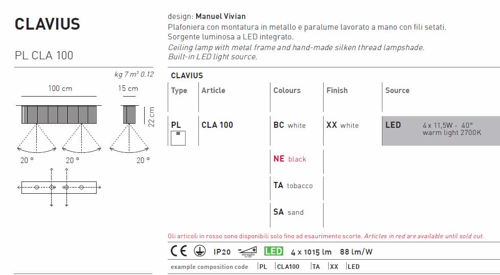 Потолочный светильник Axo Light Clavius PLCLA100 Axo light