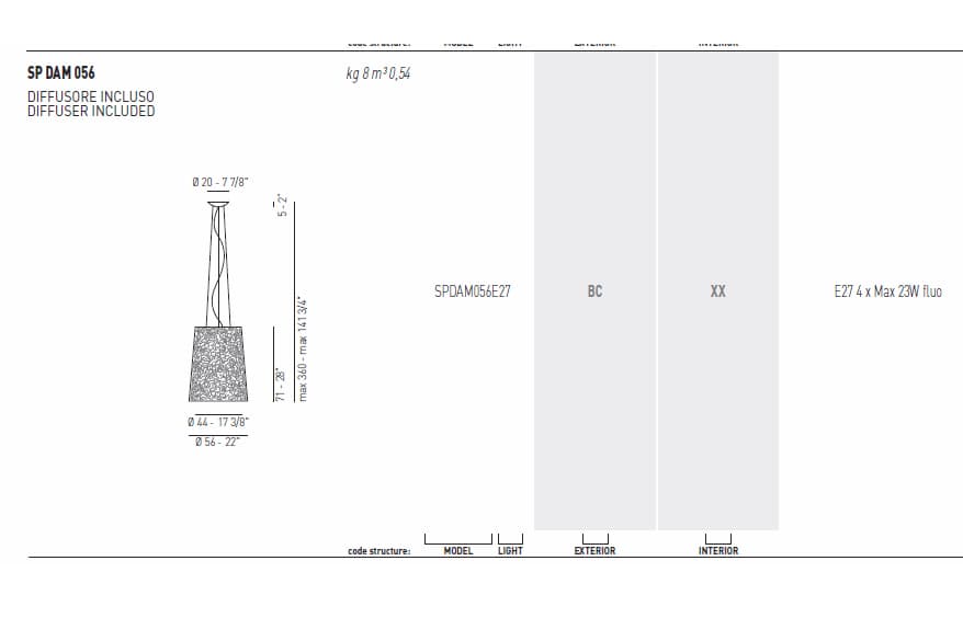Подвесной светильник Axo Light (Lightecture) Damasco SPDAM056E27 Axo Light (Lightecture)