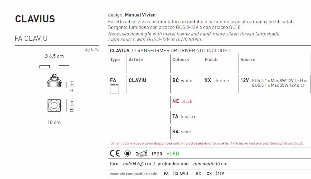 Потолочный светильник Axo Light Clavius FACLAVIU Axo light