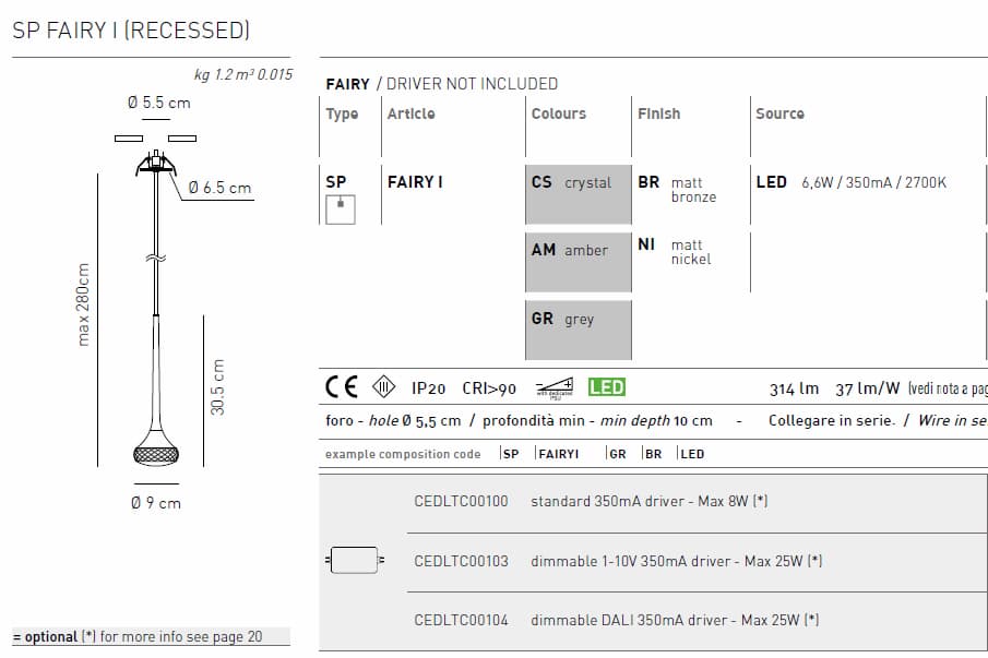 Подвесной светильник Axo Light FAIRY SPFAIRYI Axo light