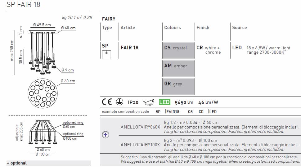 Подвесной светильник Axo Light FAIRY SPFAIR18 Axo light