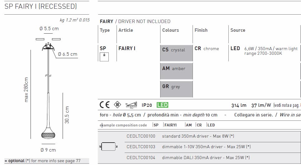 Подвесной светильник Axo Light FAIRY SPFAIRYI Axo light