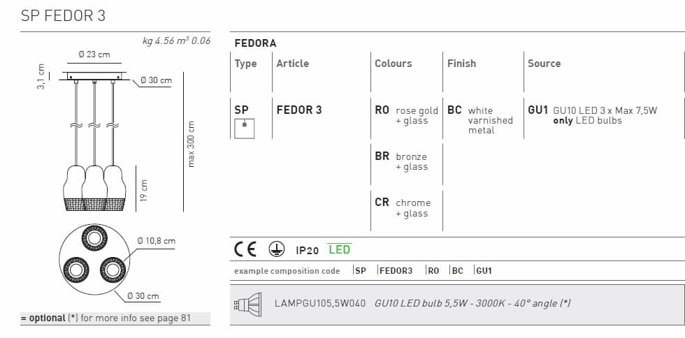 Подвесной светильник Axo Light Fedora SPFEDOR3 Axo light