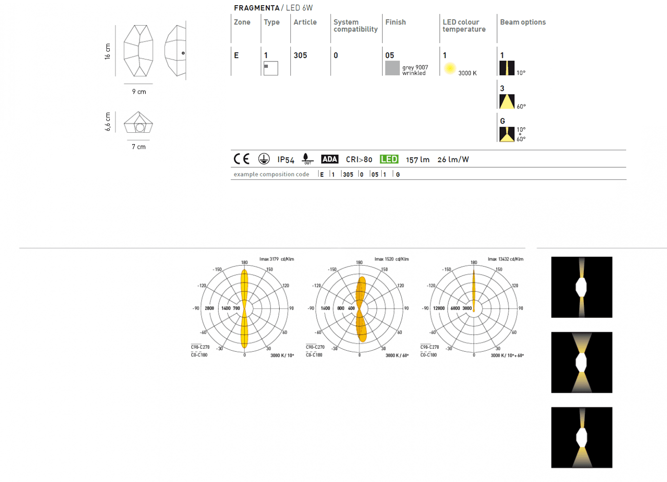 Настенный светильник Axo Light (Mind-Led) FRAGMENTA Axo Light (Mind-Led)