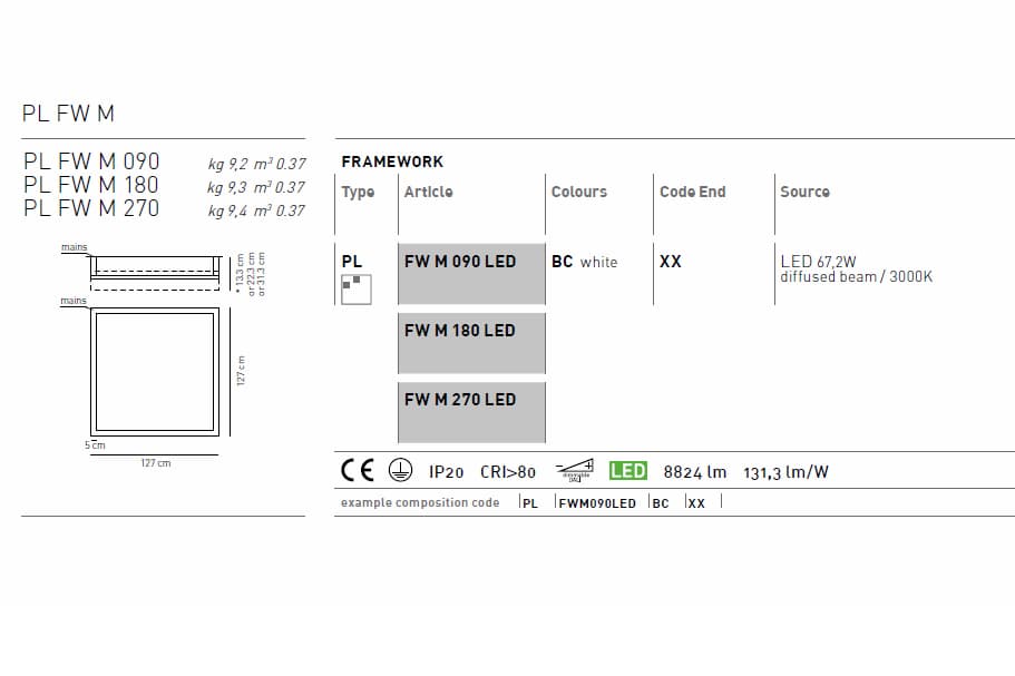 Потолочный светильник Axo Light (Lightecture) Framework PLFWM180LED Axo Light (Lightecture)