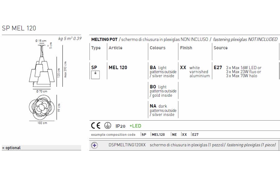Подвесной светильник Axo Light MELTING POT SPMEL120 Axo light