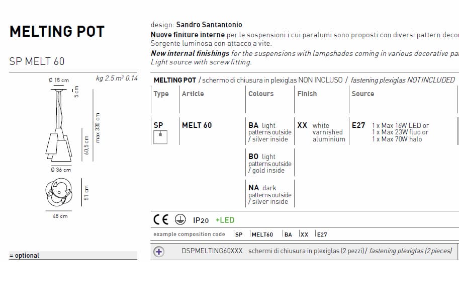 Подвесной светильник Axo Light  MELTING POT SPMELT60 Axo light