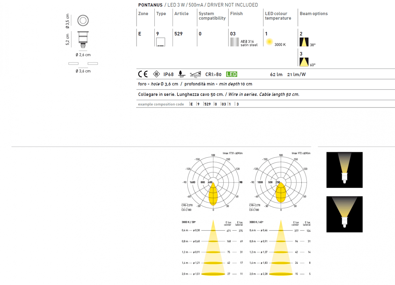Встраиваемый в грунт светильник Axo Light (Mind-Led) Pontanus In-ground Axo Light (Mind-Led)