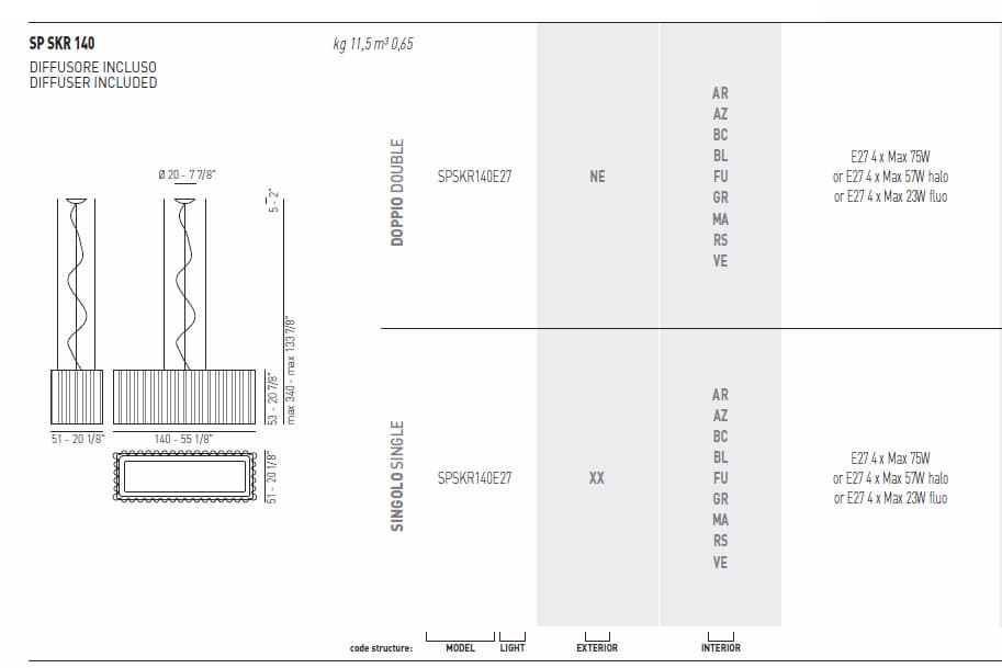 Подвесной светильник Axo Light (Lightecture) Skirt SP SKR 140 Axo Light (Lightecture)