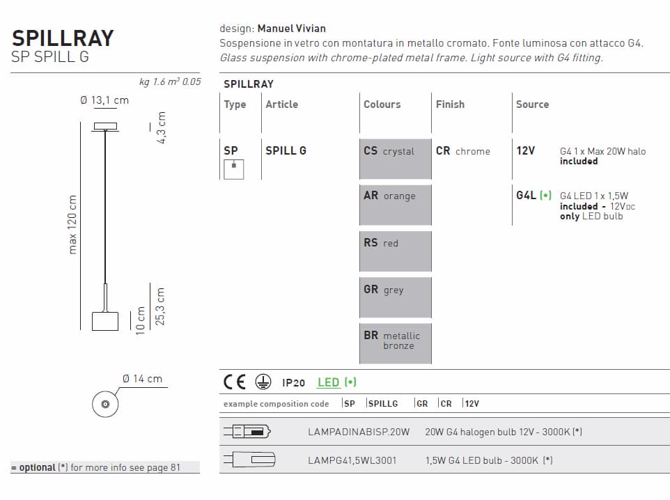Подвесной светильник Axo Light Spillray SP SPILL G Axo light